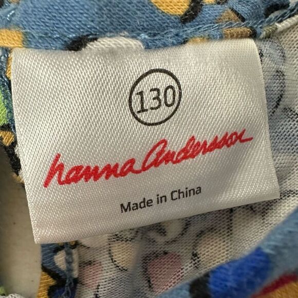 Hanna Andersson Flutter Sleeve Printed Blouse 130 / 8 - Picture 4 of 7